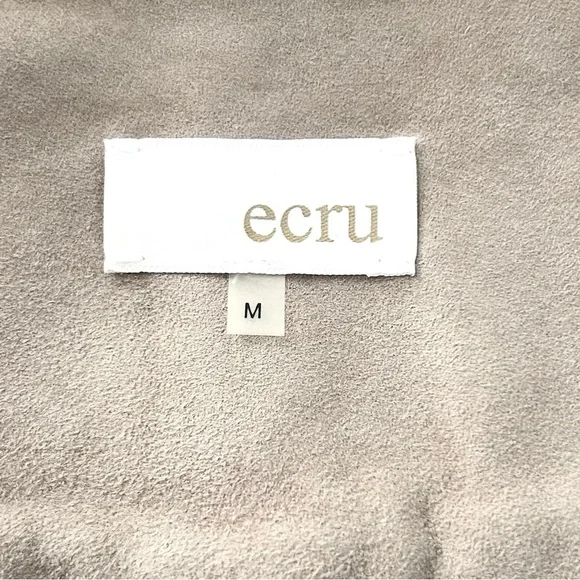 Beige Suede Moto Jacket Minimalist Biker Peplum Spring Weight Cream Size Medium - Picture 2 of 16